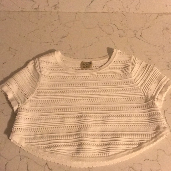 New Torn by Ronny Kobo Lena XS pointelle crop top - Picture 5 of 8